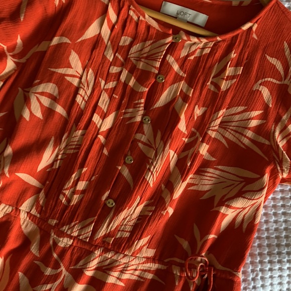 Loft coral color floral print dress🌼 - Picture 8 of 13